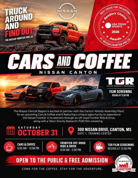 Flyer for TGR Film Screening at Nissan Canton