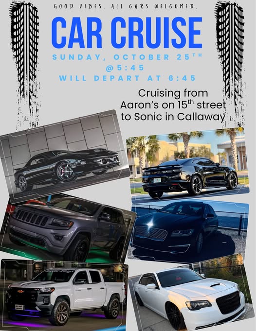 Flyer for Aaron's Car Cruise