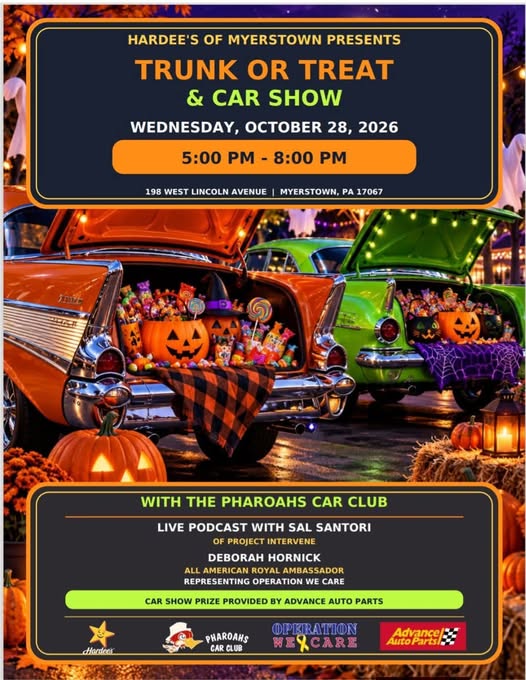 Flyer for Hardee's of Myerstown Trunk or Treat & Car Show