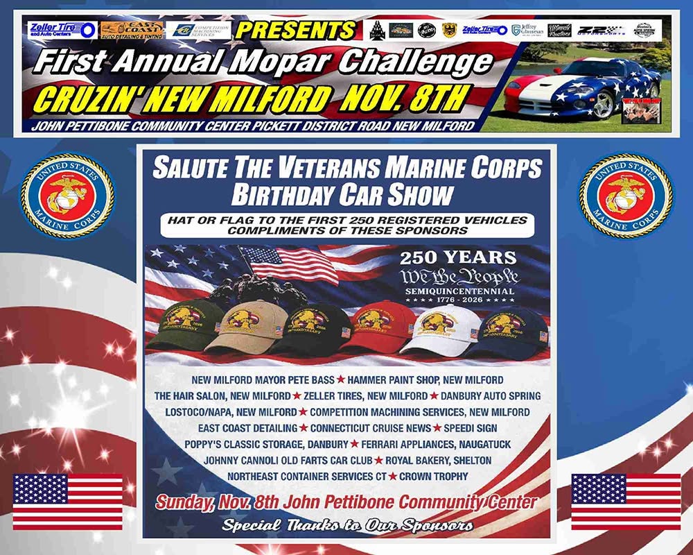 Flyer for Salute The Veterans Marine Corps Birthday Car Show