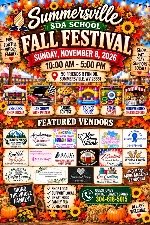 Flyer for Summerville SDA School Fall Festival