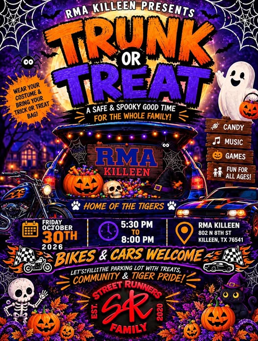 Flyer for RMA Killeen Trunk or Treat