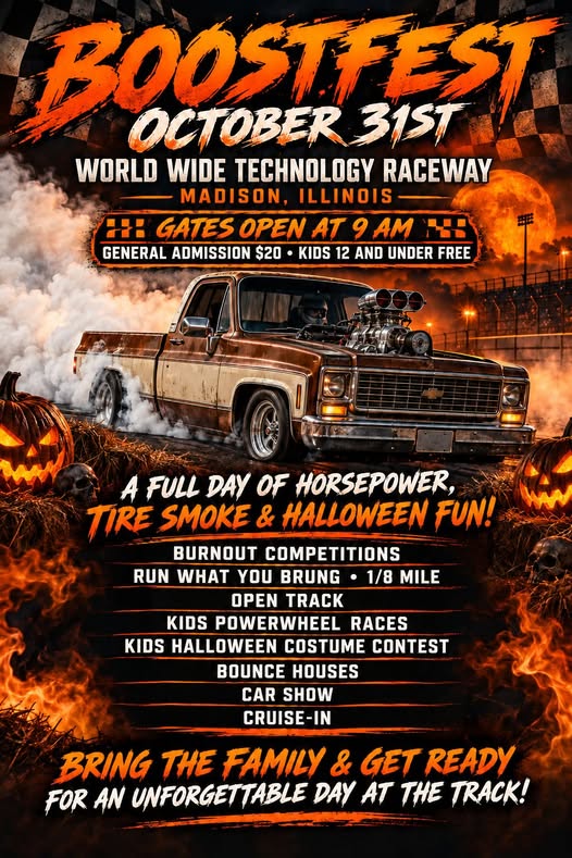 Flyer for BoostFest at World Wide Technology Raceway