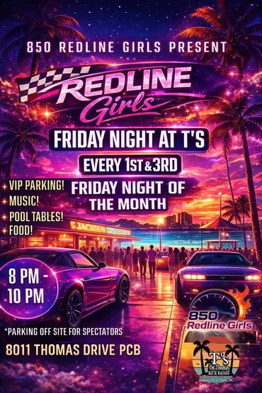 Flyer for 850 Redline Girls Present Redline Girls Friday Night at IT's