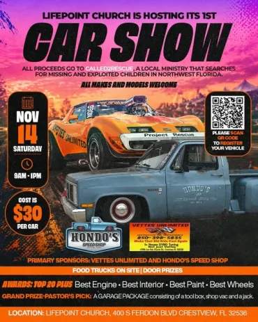 Flyer for Lifepoint Church 1st Car Show