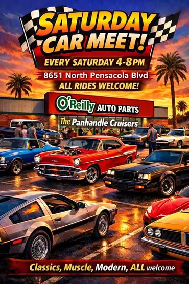 Flyer for Saturday Car Meet - The Panhandle Cruisers