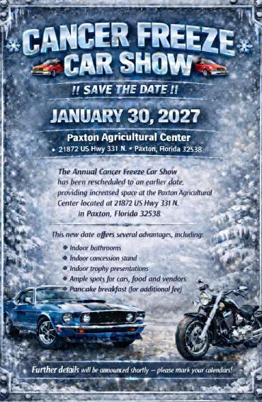 Flyer for Cancer Freeze Car Show