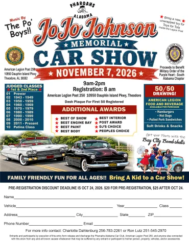 Flyer for JoJo Johnson Memorial Car Show