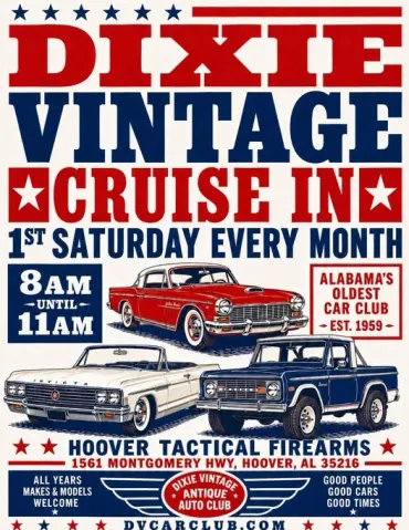 Flyer for Dixie Vintage Cruise-In