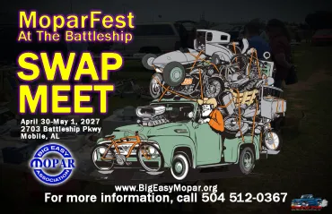 Flyer for MoparFest At The Battleship Swap Meet