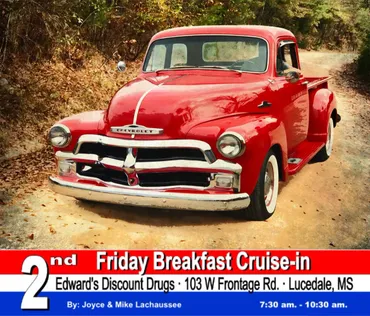 Flyer for 2nd Friday Breakfast Cruise-In
