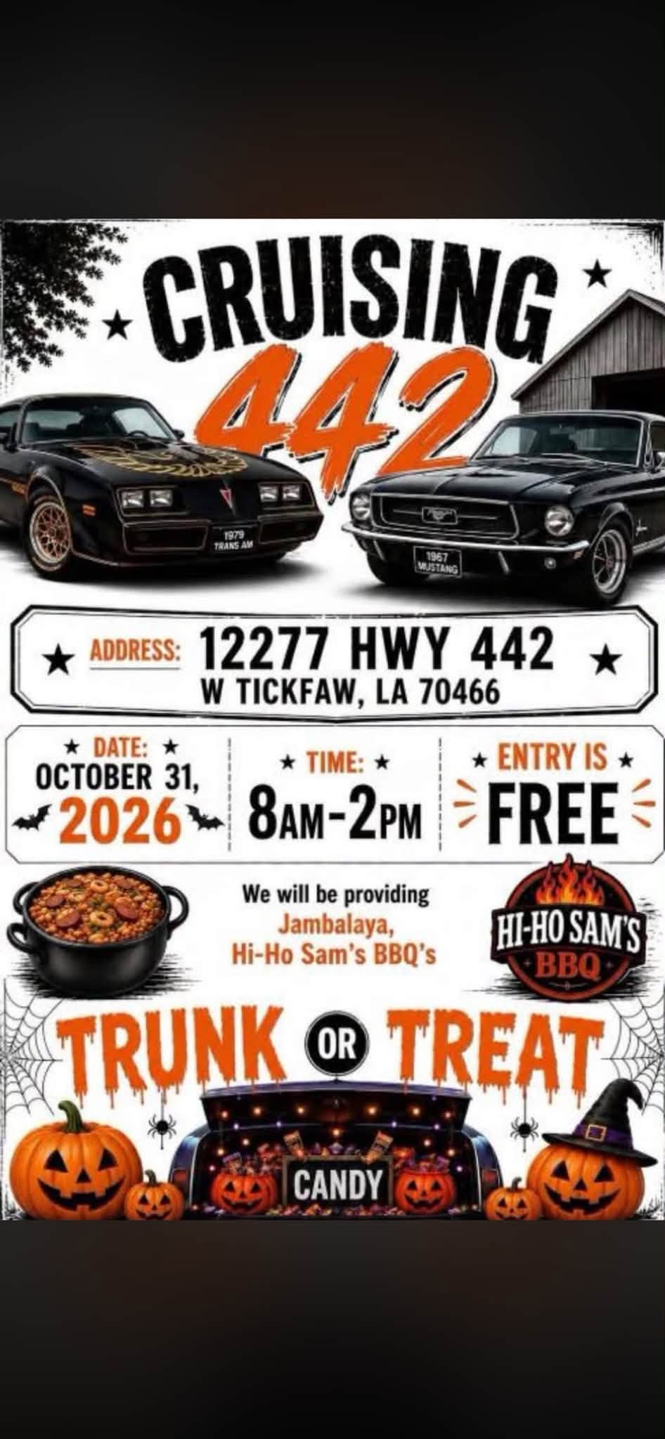 Flyer for Cruising 442 Highway 442 Car Show