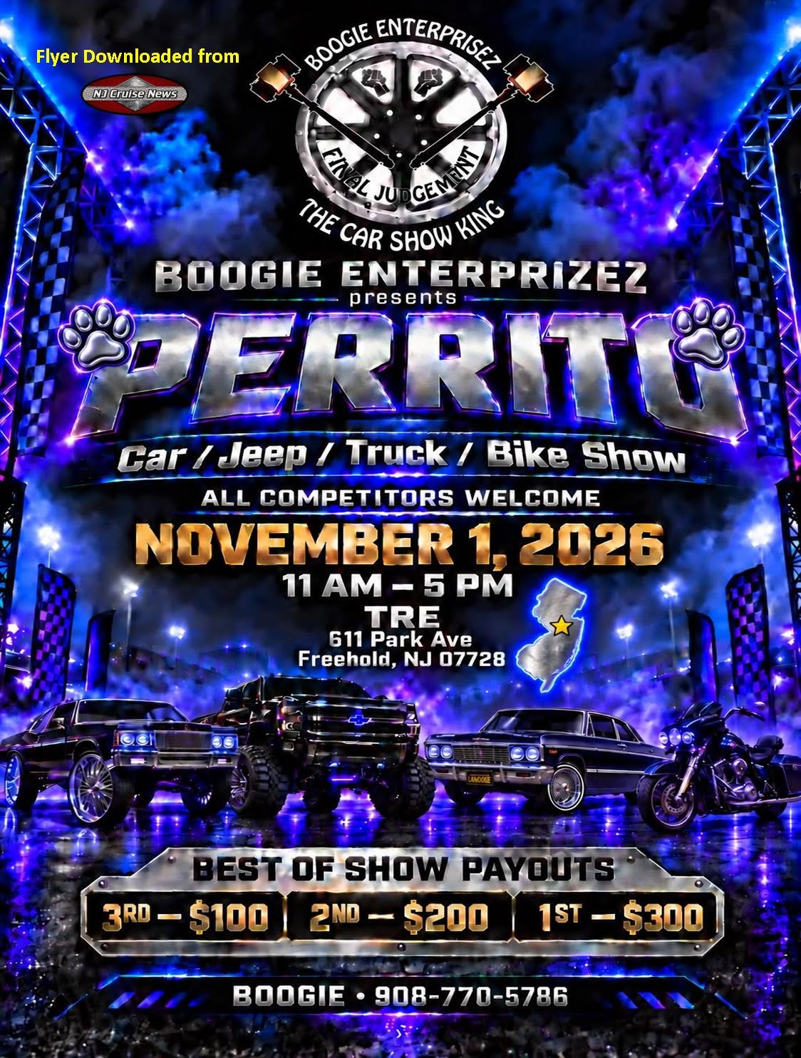 Flyer for Boogie Enterprizez Perritt Car/Jeep/Truck/Bike Show