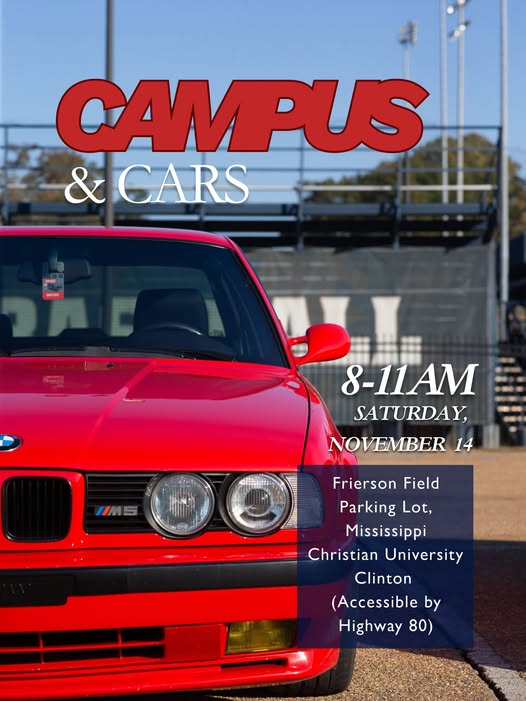 Flyer for Campus & Cars at Christian University Clinton