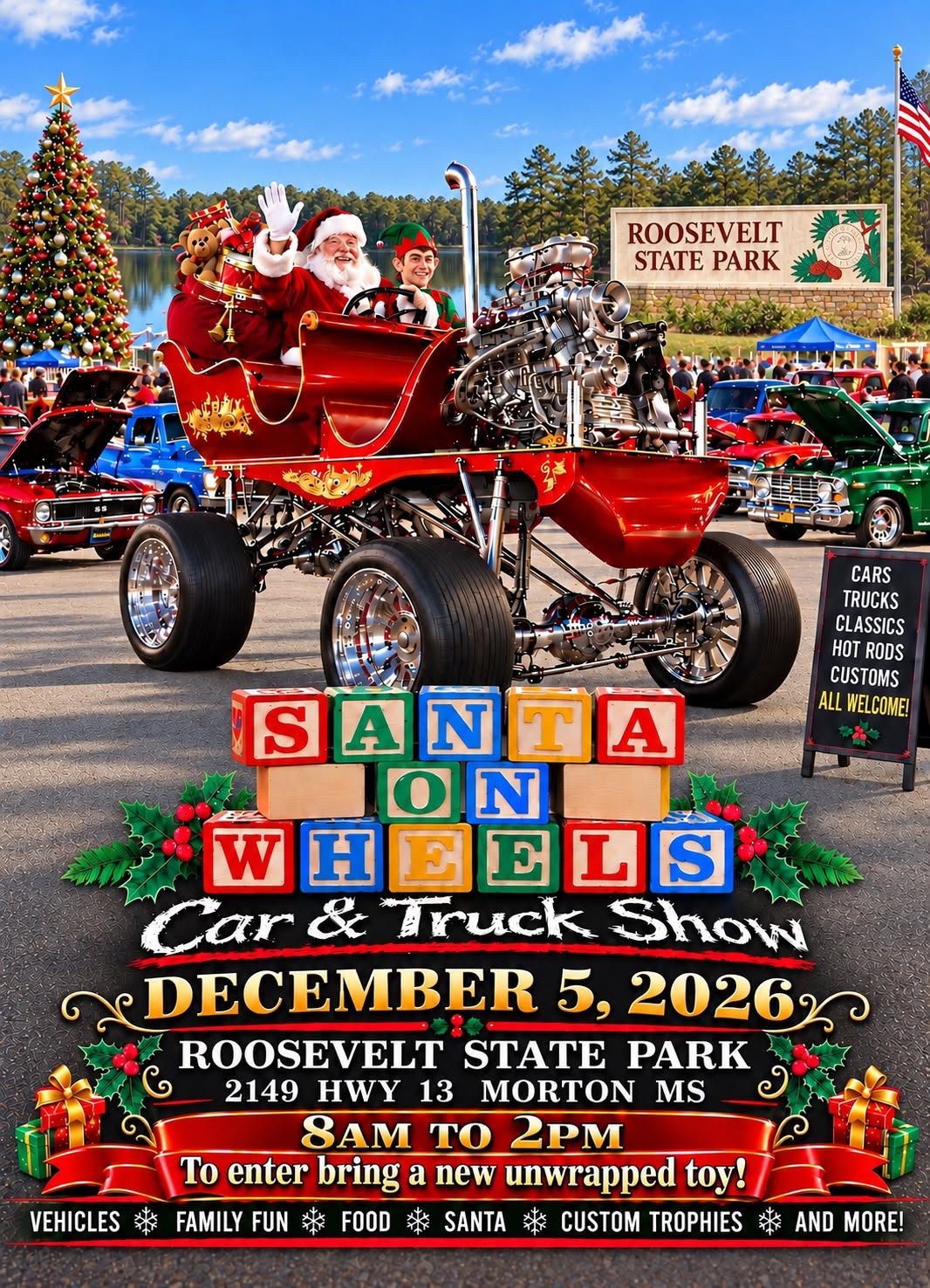 Flyer for Santa On Wheels Car & Truck Show
