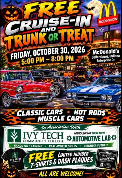 Flyer for Free Cruise-In and Trunk or Treat at McDonald's Satersburg