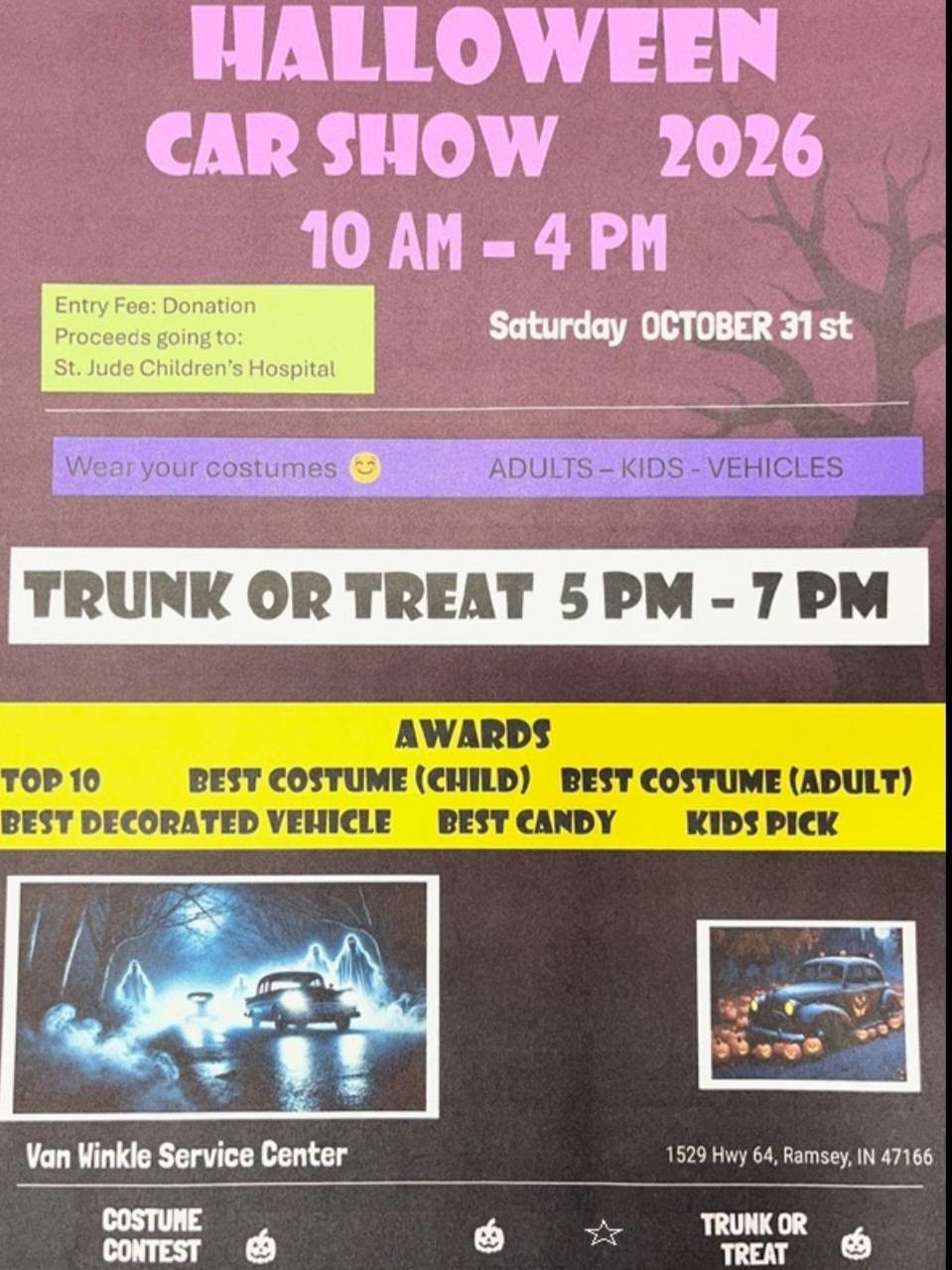 Flyer for Halloween Car Show 2026