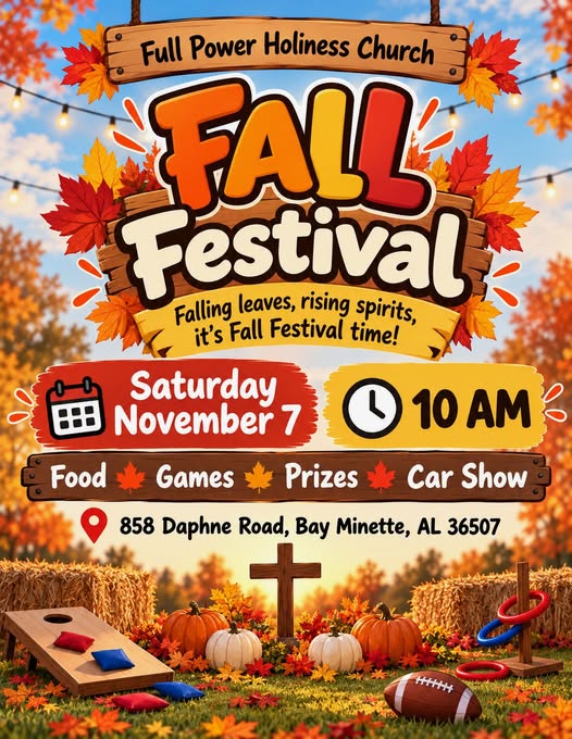 Flyer for Full Power Holiness Church Fall Festival