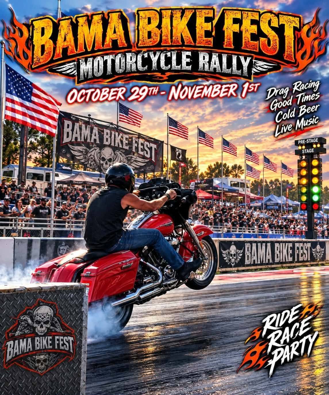 Flyer for Bama Bike Fest Motorcycle Rally