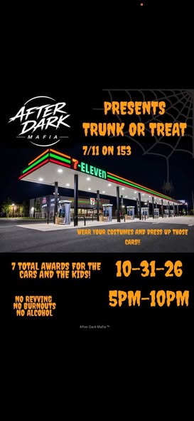 Flyer for After Dark Mafia Presents Trunk or Treat