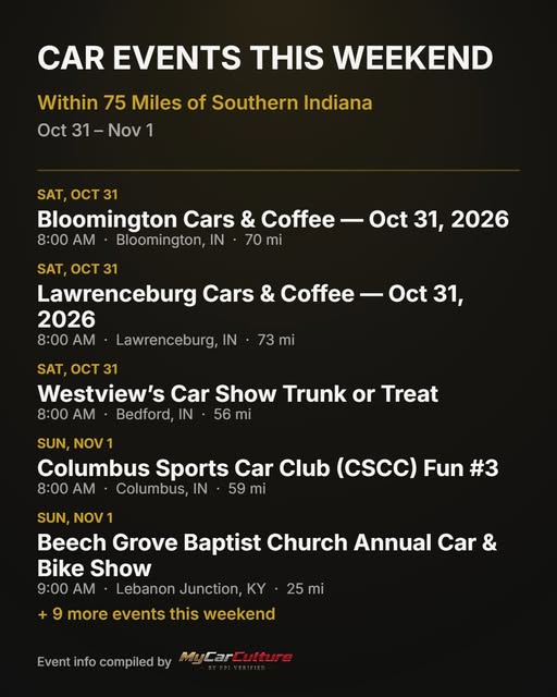 Flyer for Lawrenceburg Cars & Coffee
