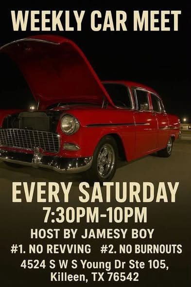 Flyer for Weekly Car Meet by Jamesy Boy