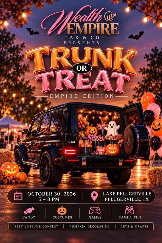 Flyer for Wealth Empire Tax & Co Trunk or Treat - Empire Edition