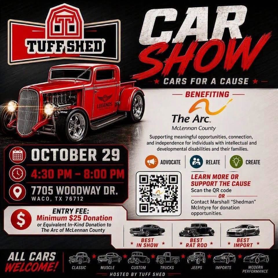 Flyer for Tuff Shed Car Show - Cars for a Cause