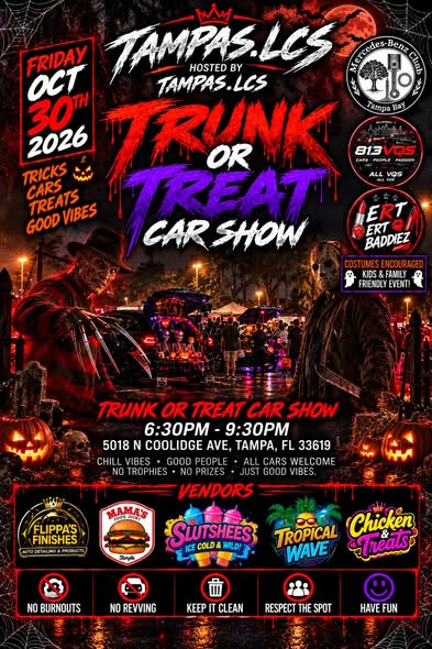 Flyer for Tampas.lcs Trunk or Treat Car Show