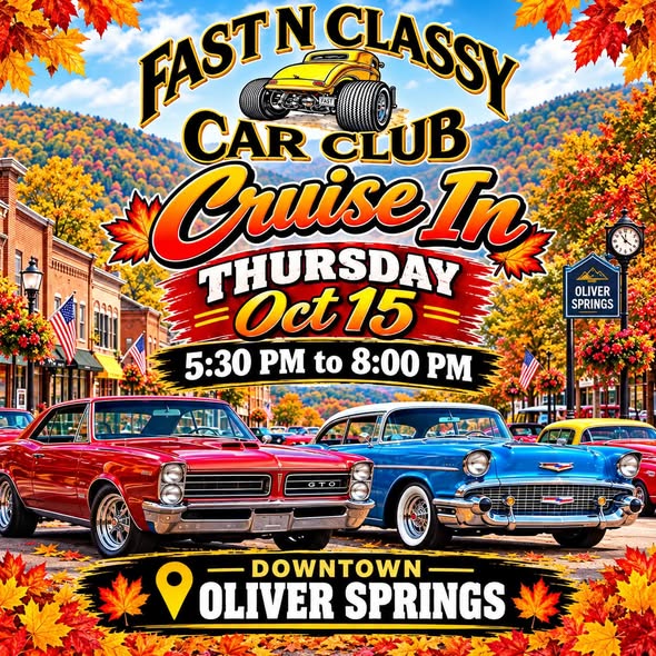 Flyer for Fast N Classy Car Club Cruise In
