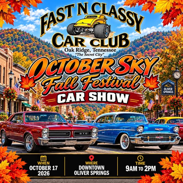 Flyer for Fast N Classy Car Club October Sky Fall Festival Car Show