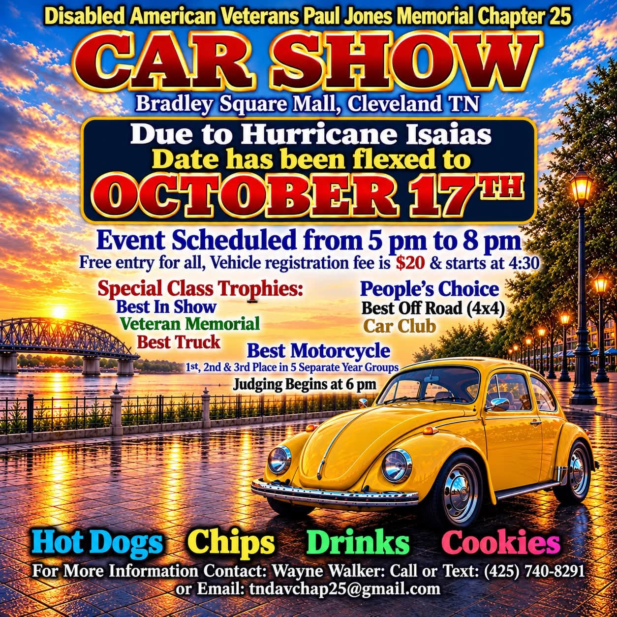 Flyer for Disabled American Veterans Paul Jones Memorial Chapter 25 Car Show