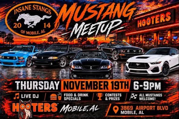 Flyer for Insane Stances Mustang Meetup