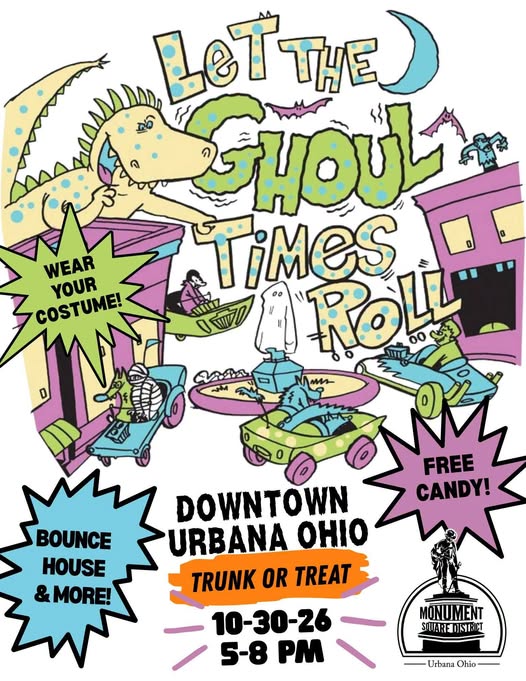 Flyer for Let The Ghoul Times Roll - Downtown Urbana Ohio