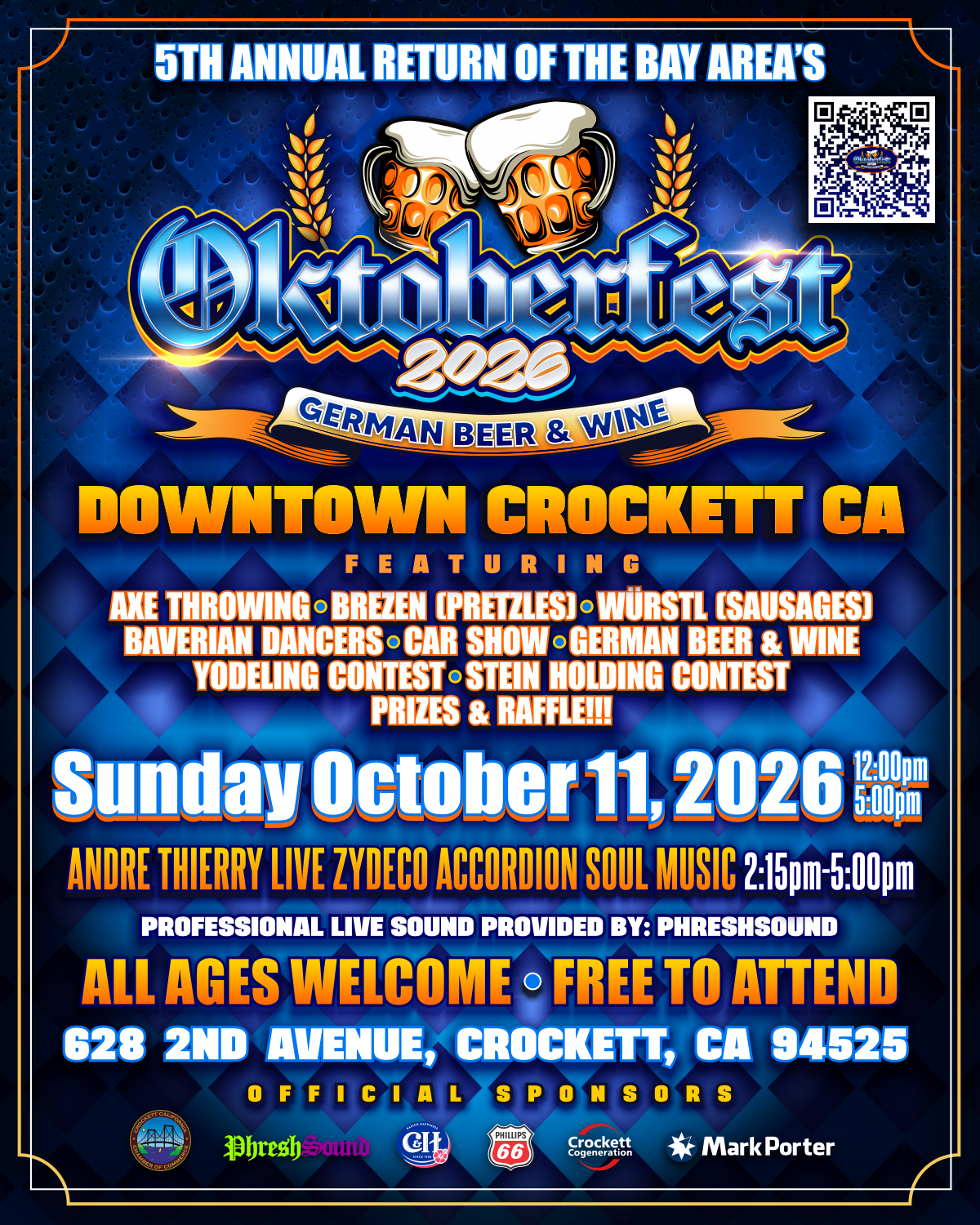 Flyer for 5th Annual Return of the Bay Area's Oktoberfest 2026