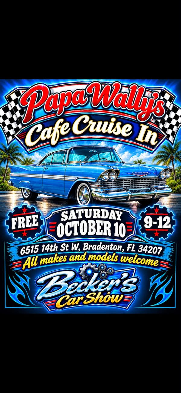 Flyer for Papa Wally's Cafe Cruise In