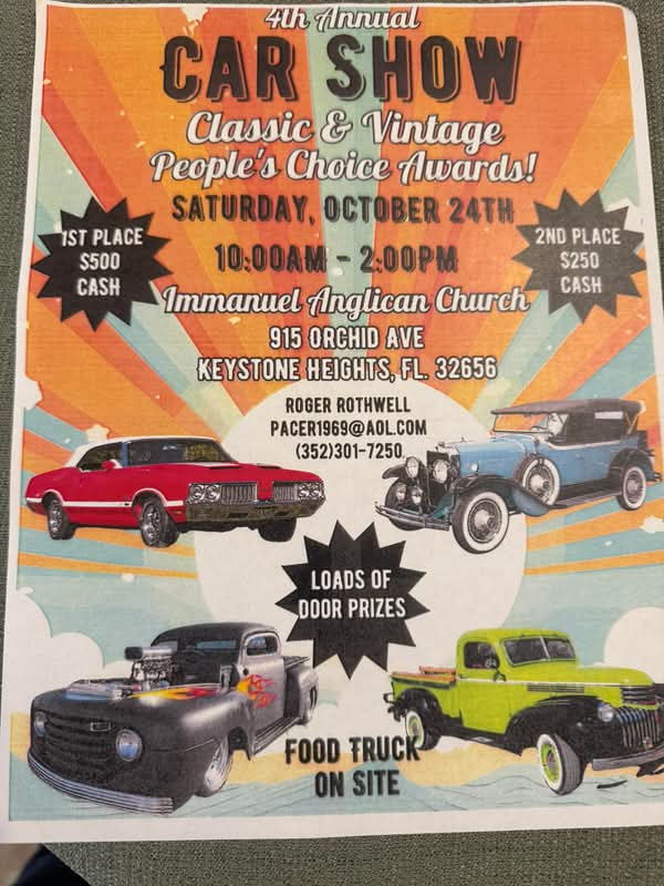 Flyer for 4th Annual Classic & Vintage Car Show