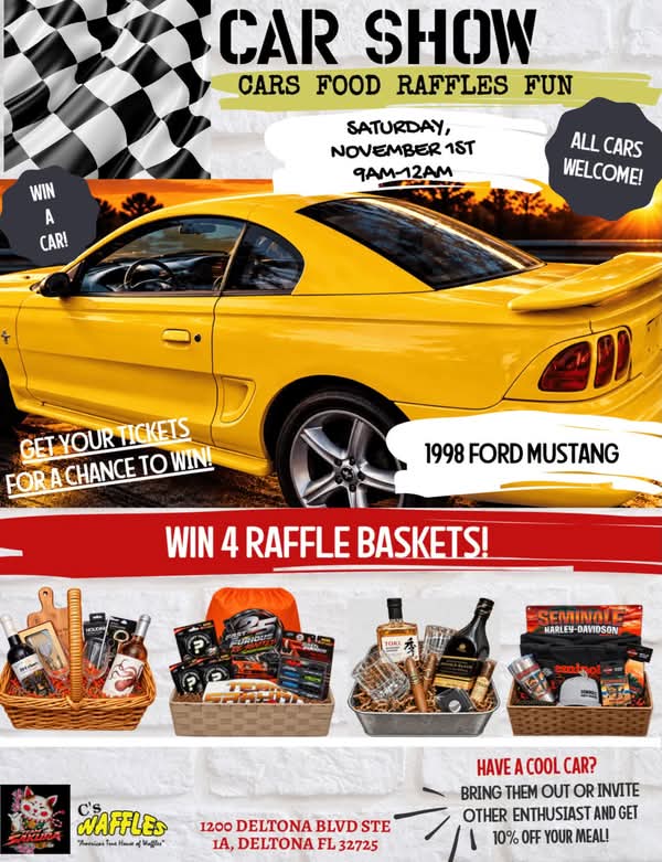 Flyer for C's Waffles Car Show