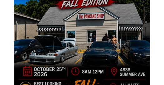 Flyer for Pancakes & Pistons: Fall Edition