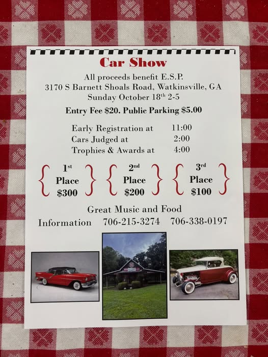 Flyer for ESP Benefit Car Show