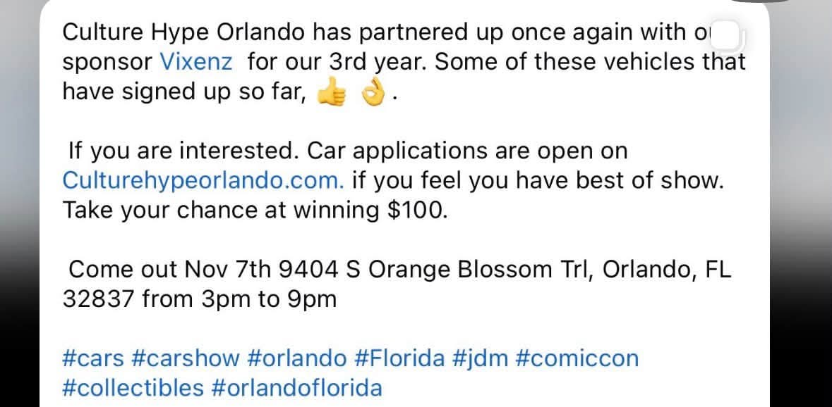 Flyer for Culture Hype Orlando