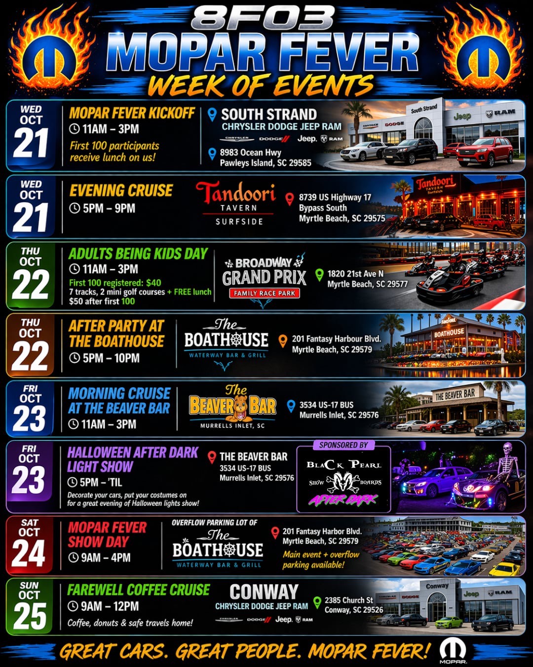 Flyer for 8F03 Mopar Fever