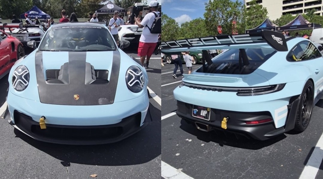 Light Blue Porsche 911 GT3 RS: The Star of the Fort Lauderdale Car Meet