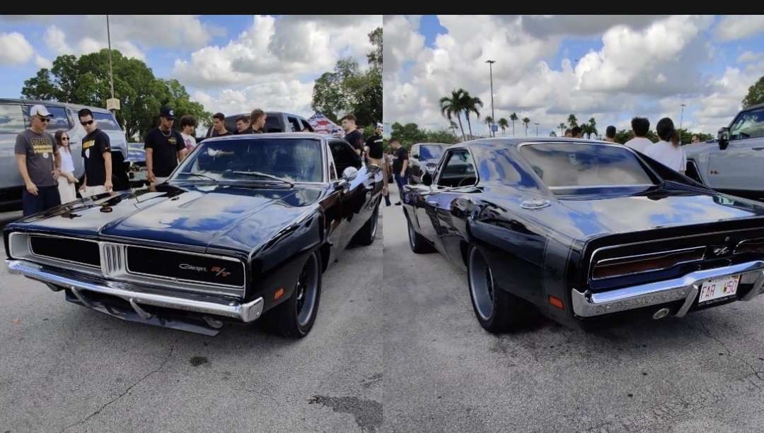 A Black Dodge Charger R/T Steals the Spotlight at a Miami Car Show