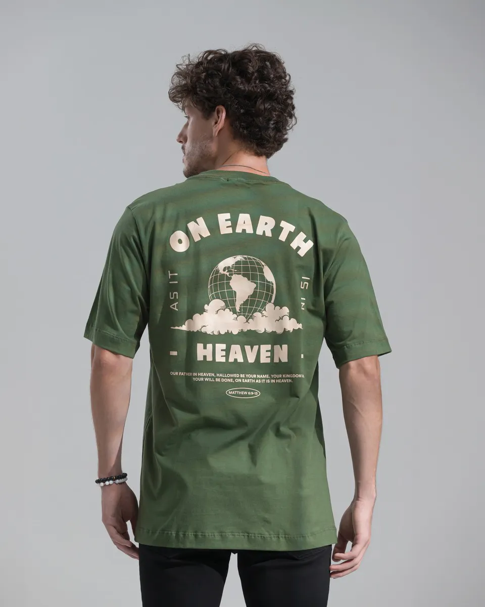Camiseta Cristã Unissex Heaven On Earth - Oversized — imagem 4