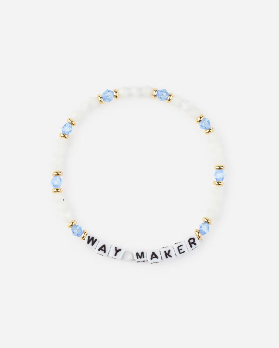 Pulseira Cristã de Letras - Way Maker (Versão Azul)