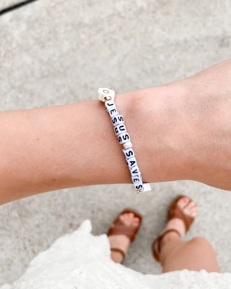 Pulseira Cristã de Letras - Jesus Salva — imagem 4