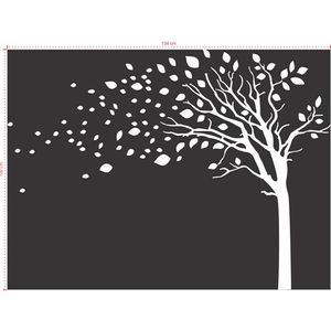 Adesivo Decorativo - Árvore 001 - Tamanho: 134x100 cm - Preto