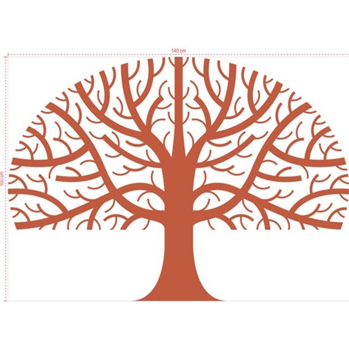 Adesivo Decorativo - Árvore 002 - Tamanho: 140x100 cm - Marrom