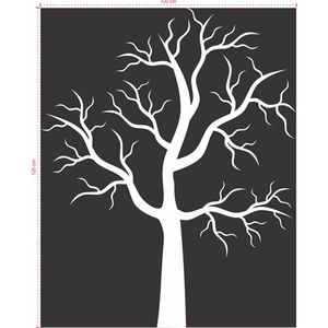 Adesivo Decorativo - Árvore 004 - Tamanho: 100x125 cm - Branco